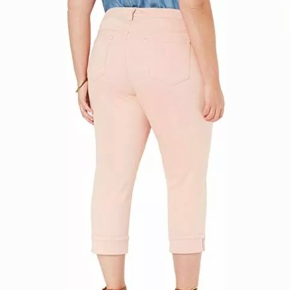 Style & Co Women Plus Sz 14W Stretch Peach Capri - Picture 3 of 7
